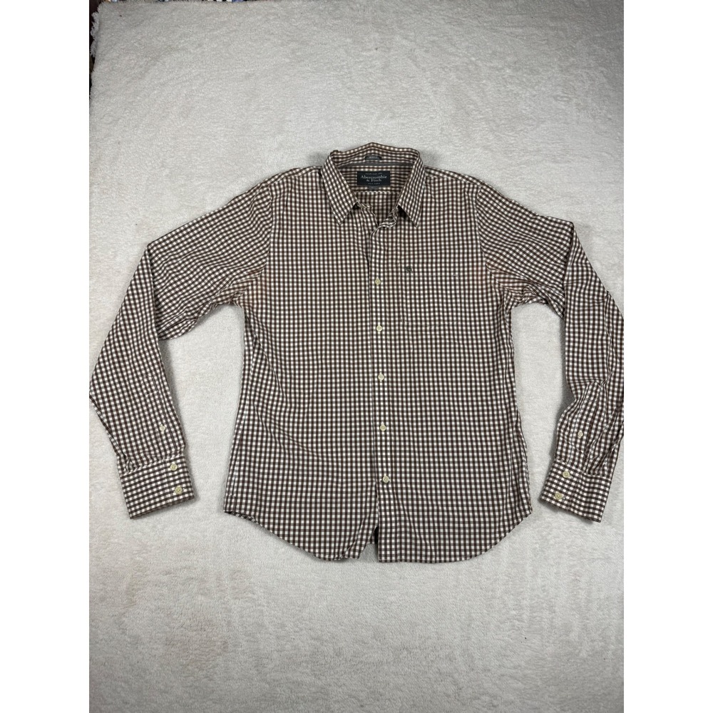 Abercrombie & Fitch Button Down Mens XL y2k Muscle Fit‎ Gingham Check Shirt